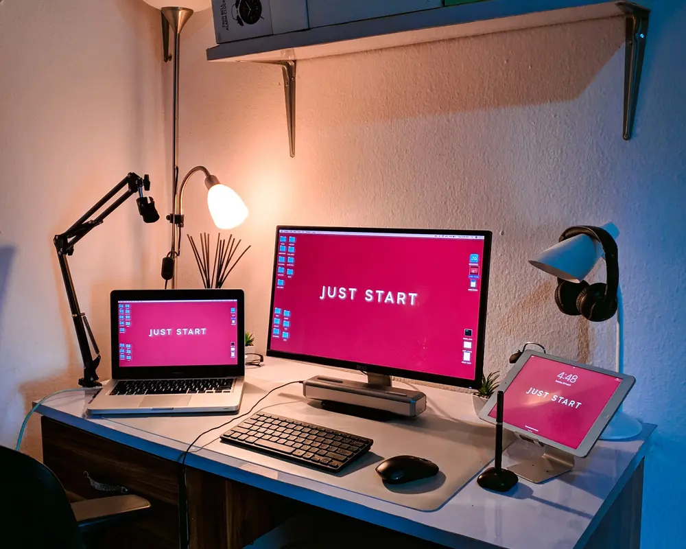 A workstation prepared for training